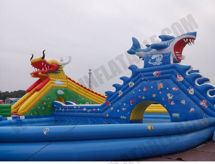 Inflatable slide with pool detailed description 2 Detailed description 2